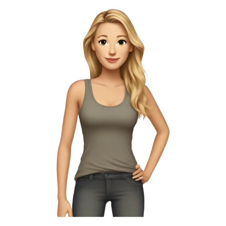 blake lively cartoon wearing tank top sticker