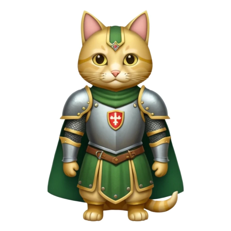 Crea un gato con armadura medieval sticker