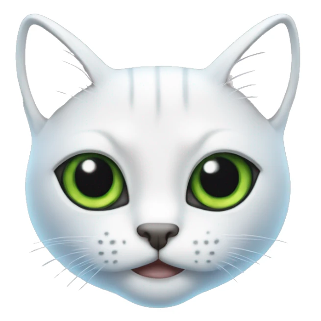 Gato blanco un ojo azul y el otro verde  sticker