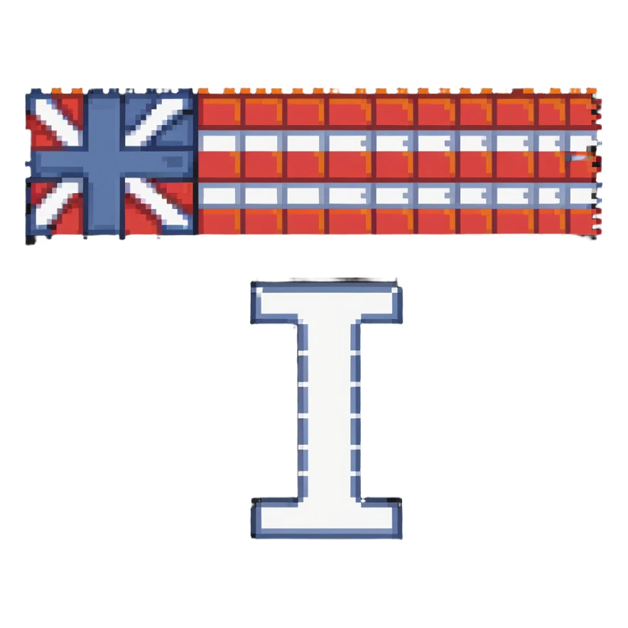pixel art flag, large lowercase t in the center, retro palette sticker