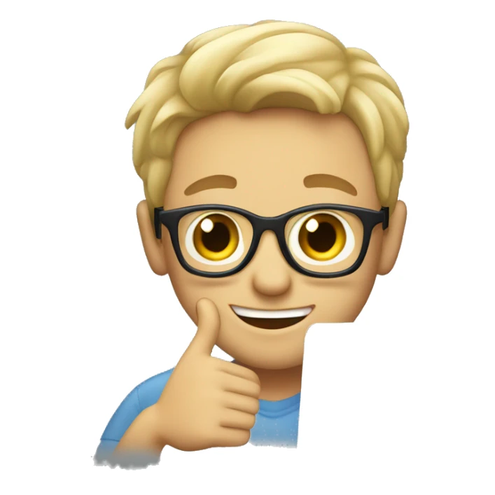 a cool  white boy with laptop showing thumb sticker