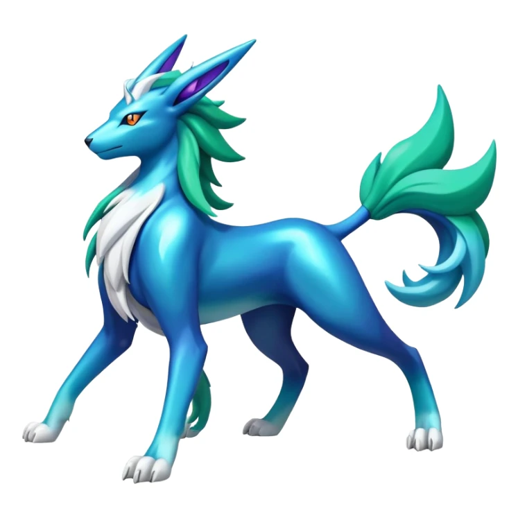 Shiny Colorful Vibrant Cobalion-Suicune-fakemon (full body) sticker