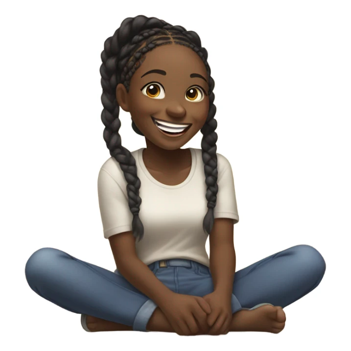 a black girl rolling on the floor laughing sticker