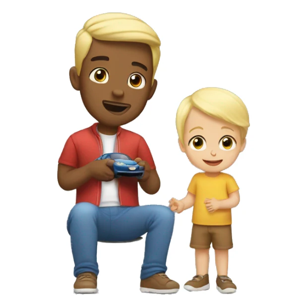 blonde dad plays cars with babyson sticker