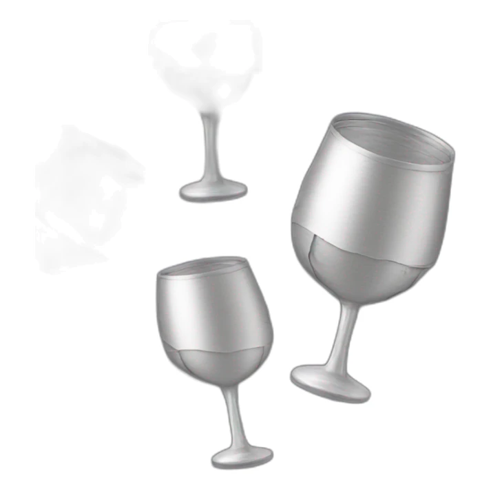 tinfoil with wrinkles folded as a wine glass sticker