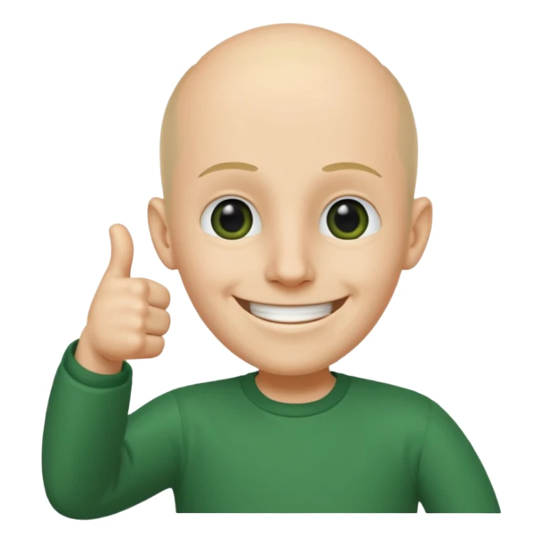 Personajul Baldi (din jocul Baldi's Basics in Education and Learning) făcând un semn de aprobare cu degetul mare in sus sticker