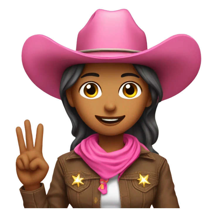 Pink cowboy girl make ok sign with raised had sticker
