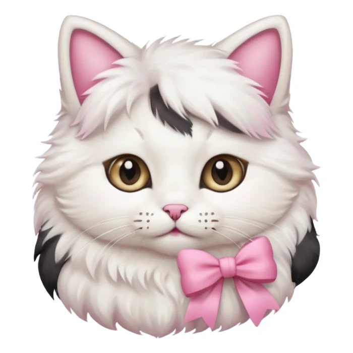 A cute cat with a pink bow sticker