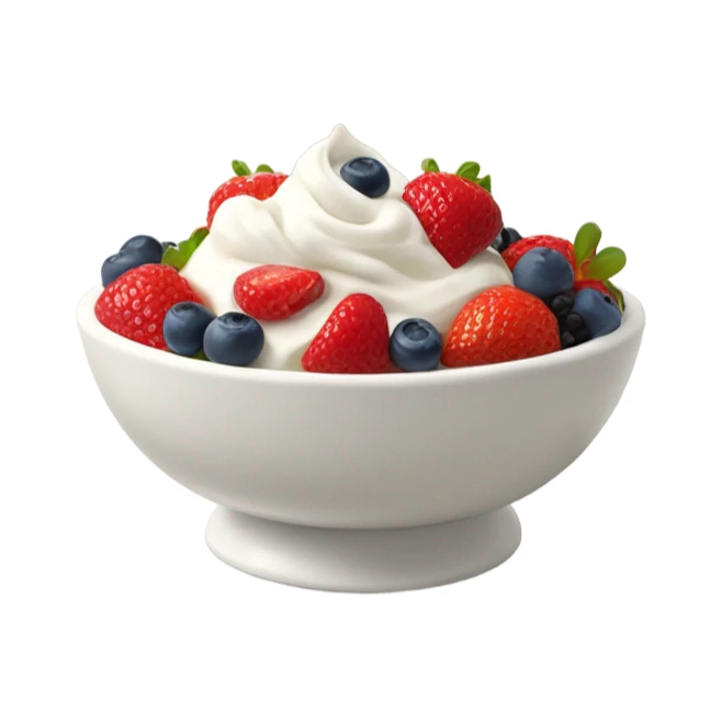 Yogurt bowl with berries in it  sticker