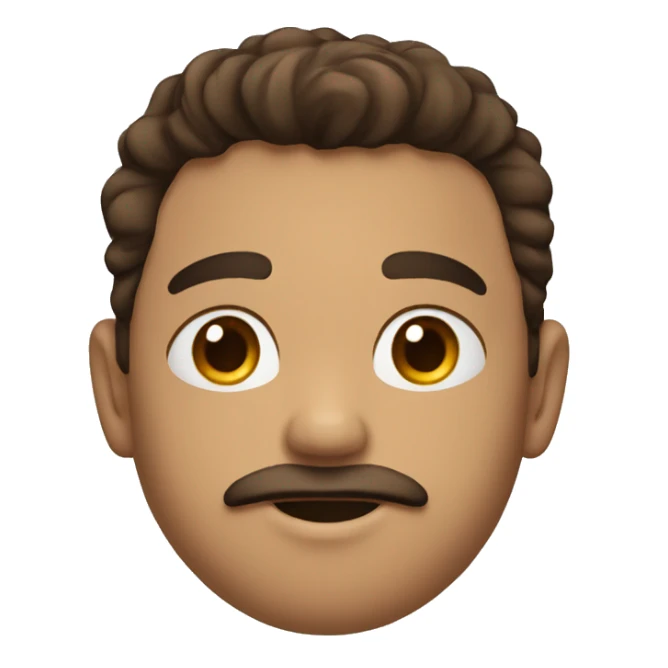 young men with brown currly hair, little mustach and small beard sticker