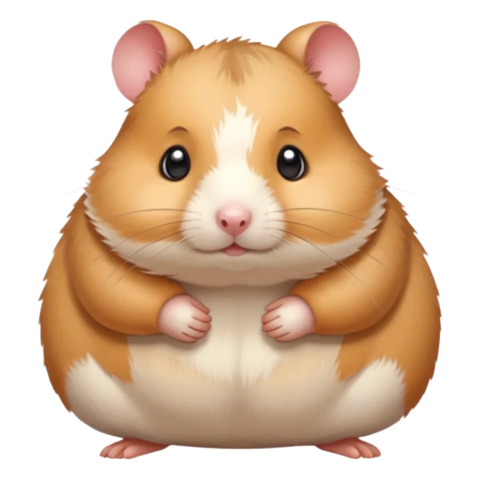 Cute chubby tsundere looking cartoon-style hamster. Painterly shading, white background, sticker-style illustration sticker