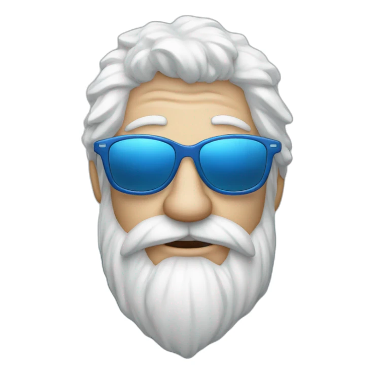 cool Father Frost in sunglasses glasses in a blue fur coat sticker
