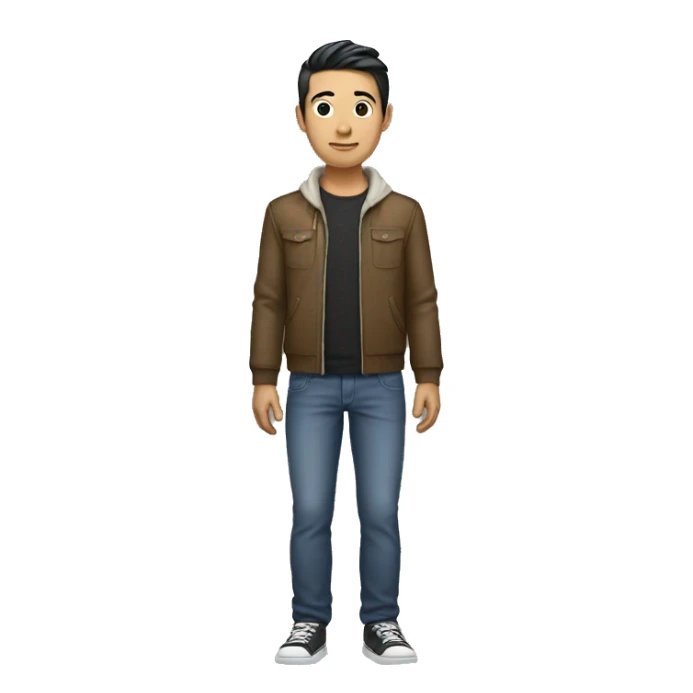 full body asian male sticker