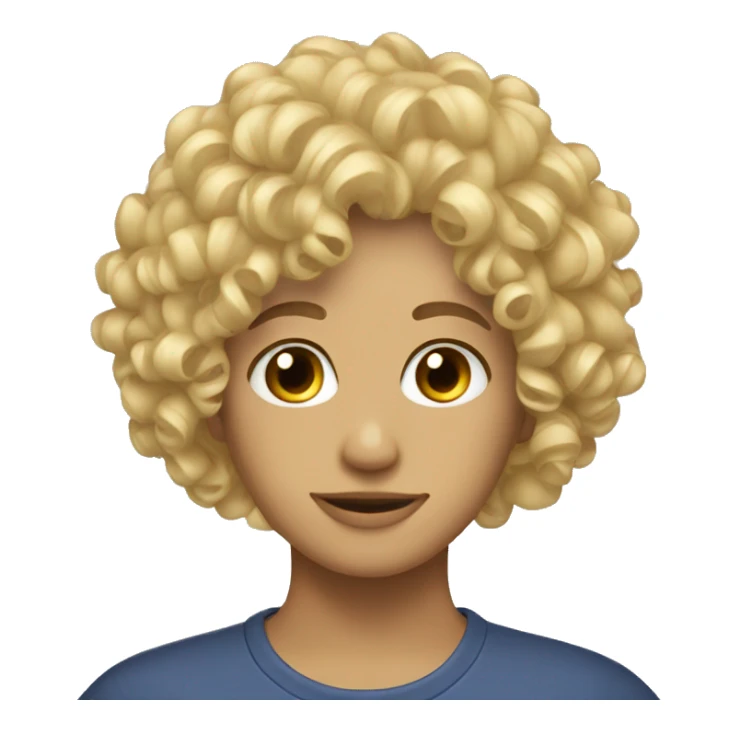Curly hairs without face. Just a curly blonde haircut sticker