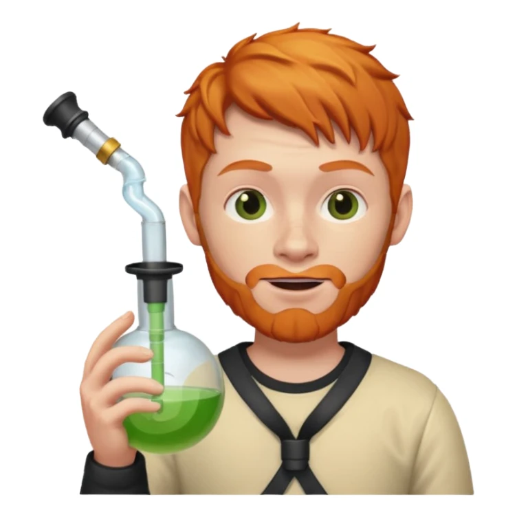 Ginger person holding a bong sticker