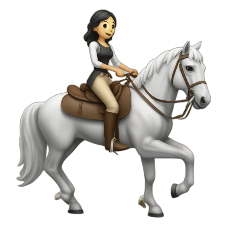 Women on a squeleton horse with a spare in his hand sticker