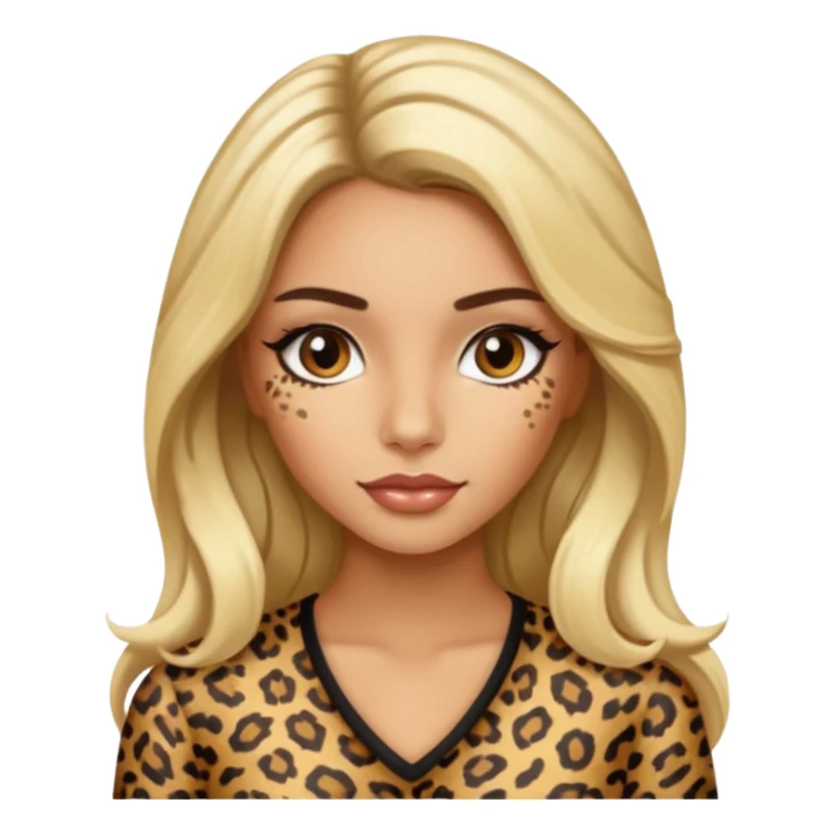 Leopard a girl with long blond hair and with latina make up  sticker