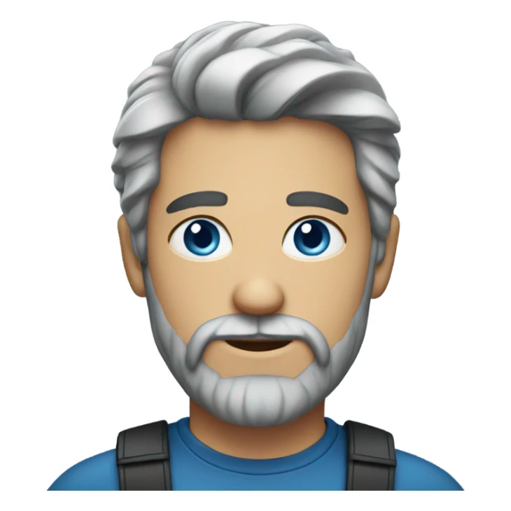salt pepper hair, blue eyed male portrait with beard sticker