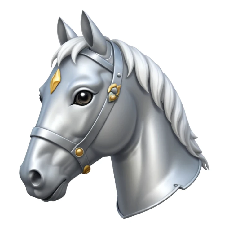 The face of a white realistic horse in armor sticker