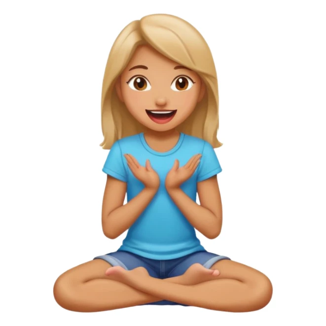 Girl sitting on knees sticking out tongue sticker