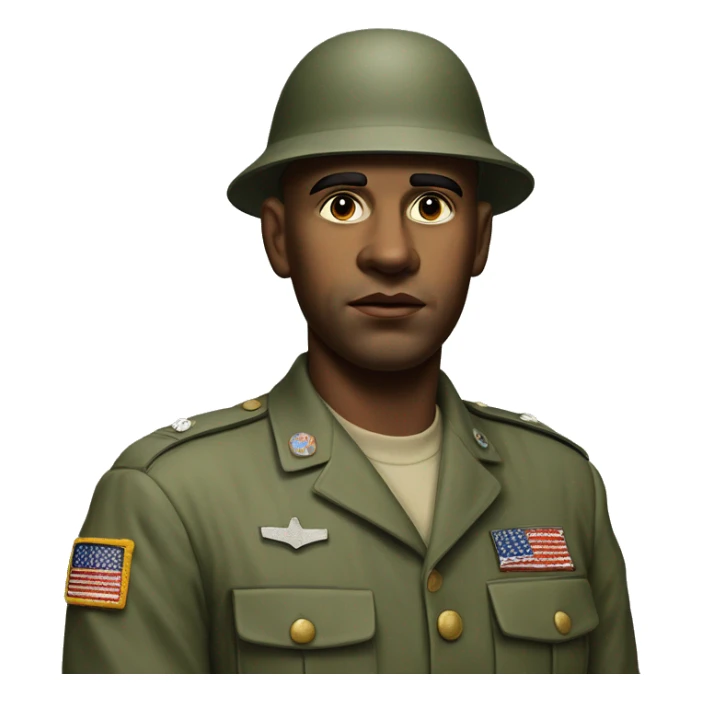 photorealistic serious us soldier 1960s sticker