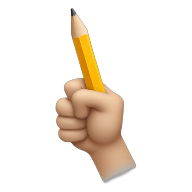 hand holding a big pencil in fist sticker