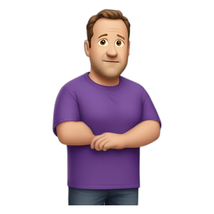 kevin james shrug purple shirt sticker