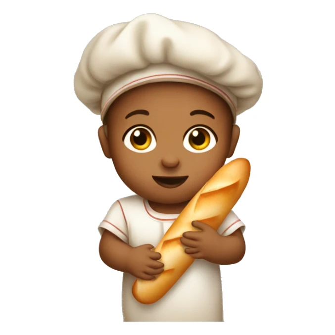 French baby holding baguette sticker