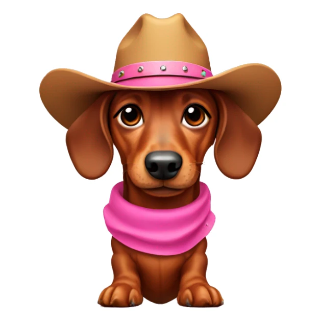 Dachshund with pink cowboy hat and cowboy boots  sticker