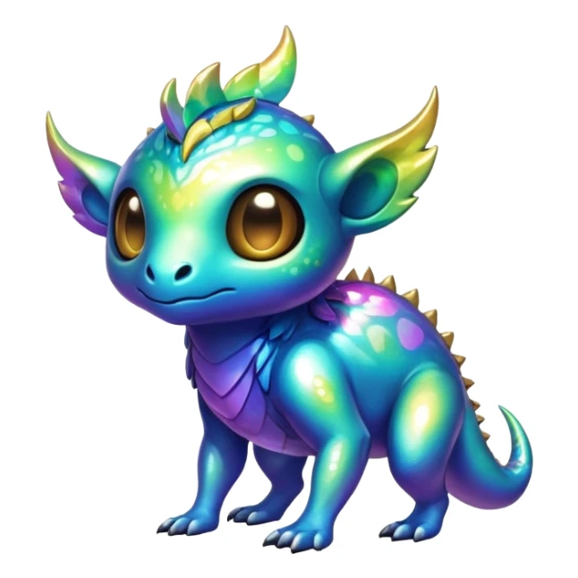 Exotic shiny rare epic cute Vernid-creature, full body, with random markings sticker