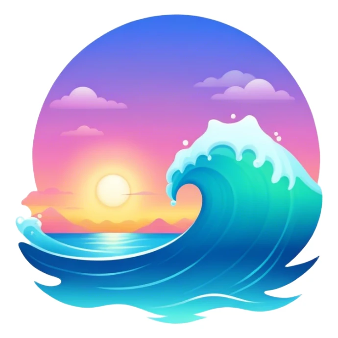 magical gradiant sea sticker