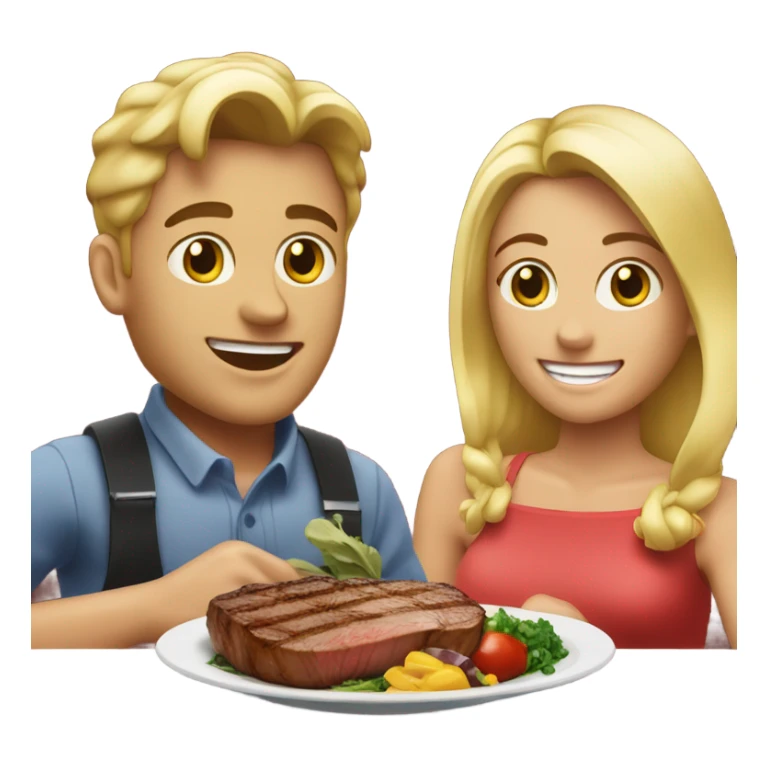 20 year old chefs Blonde couple eating steak sticker