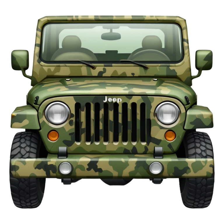military jeep vehicle with camouflage pattern sticker