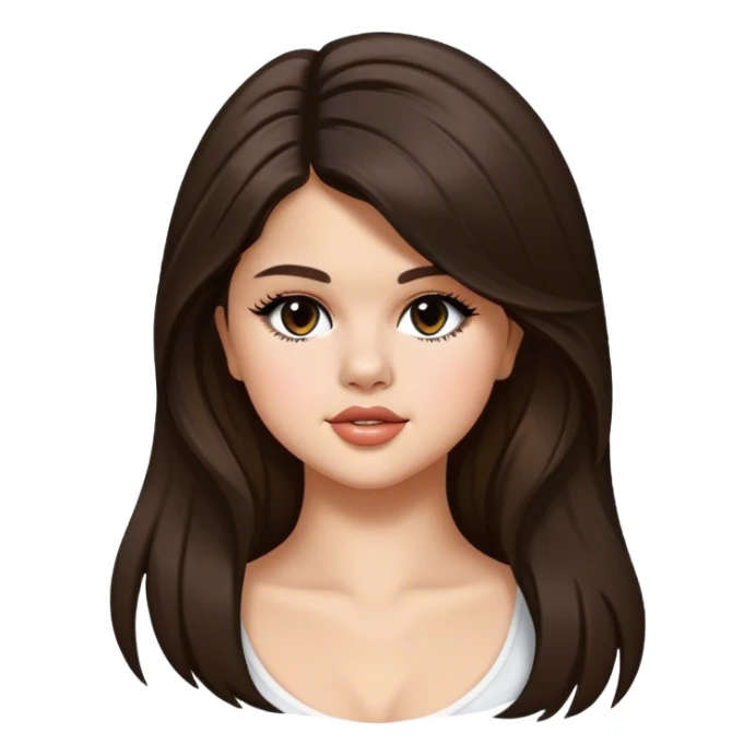 Selena Gomez long hair  sticker