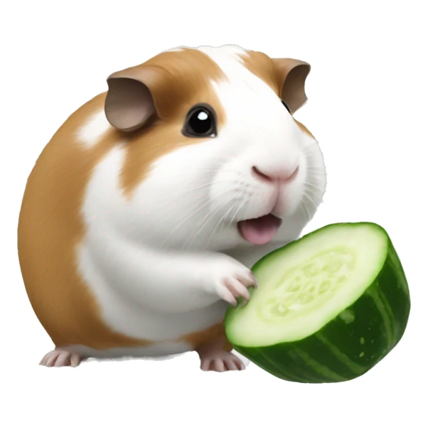 Guineapig standing on 2legs eating cucumber  sticker