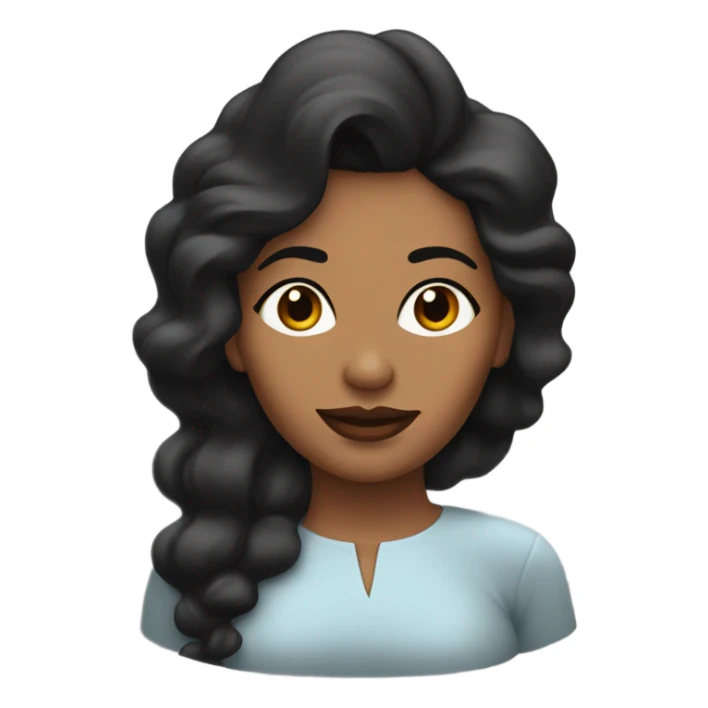 Pelo negra,ondulada,cejona,labios grandes  sticker