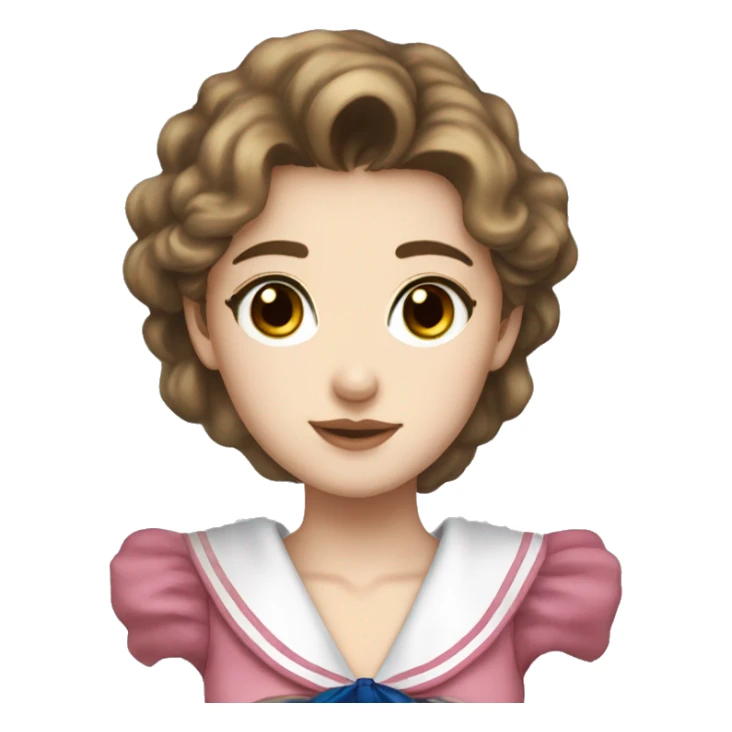 Sailor Moon with brown hair, brown eyes, fair skin sticker