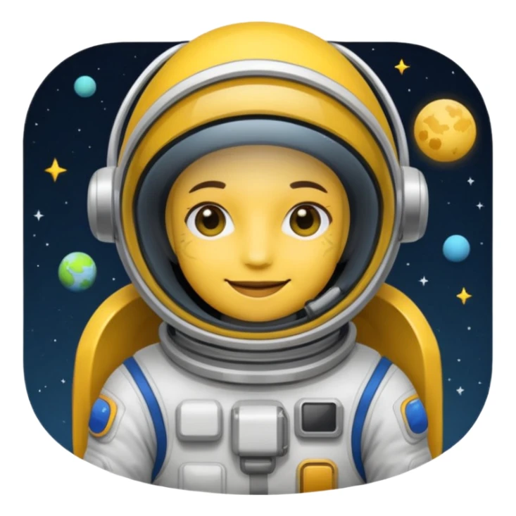 Among Us crewmate character showing happiness, simple and bold emoji style sticker