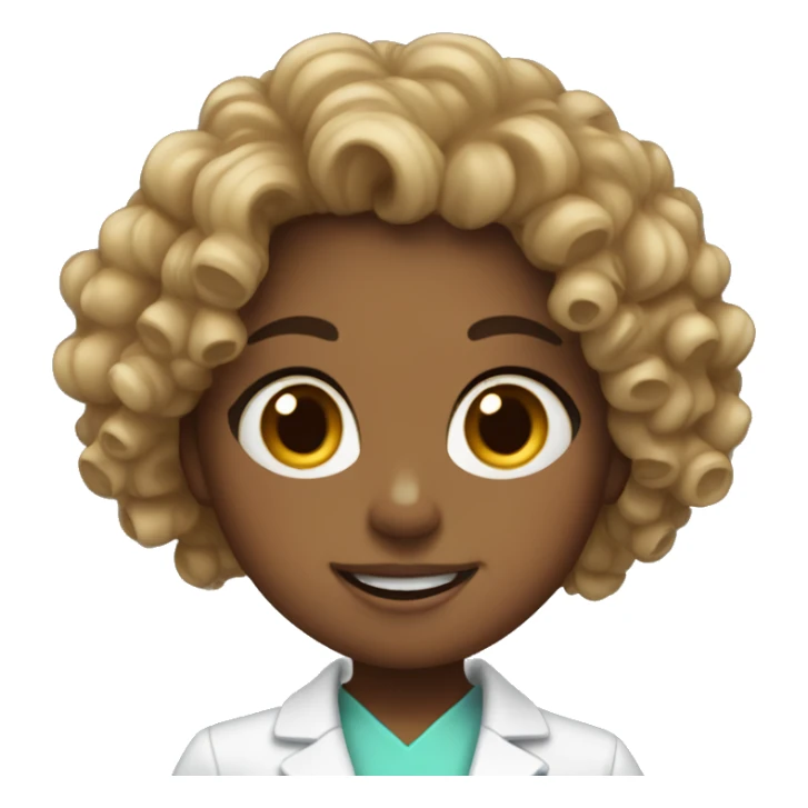 Curly girl dentist with freckles  sticker