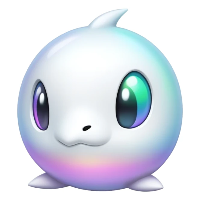 Futuristic modern ethereal Iridescent white pale fakemon sticker