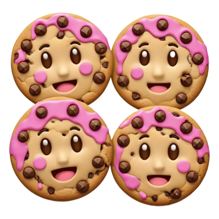 please create cookie emojis, similar to a cookie that looks like it's smiling for a happy cookie, or a cookie that looks like it's frowning for a sadcookie. please use other emotions other than happy or sad sticker