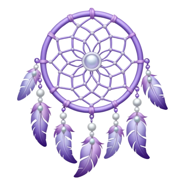 Pastel Violet white silvery lavender dreamcatcher, white bead pearls  sticker