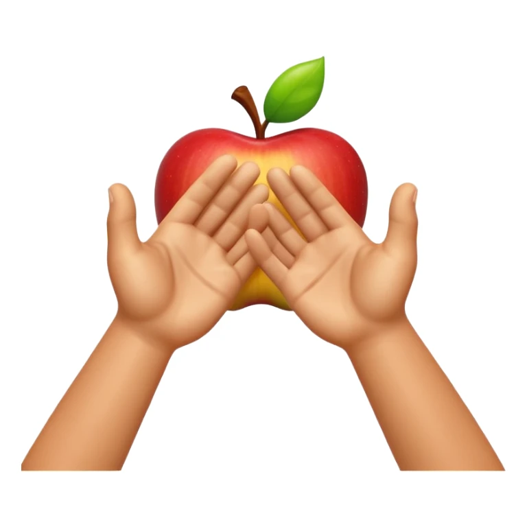A 3D Apple-style emoji of two different cartoon hands clapping together in a fun "high five" gesture, only the hands are visible, surrounded by small motion lines and spark effects, radiating cheerful and playful energy, colorful and vibrant design sticker