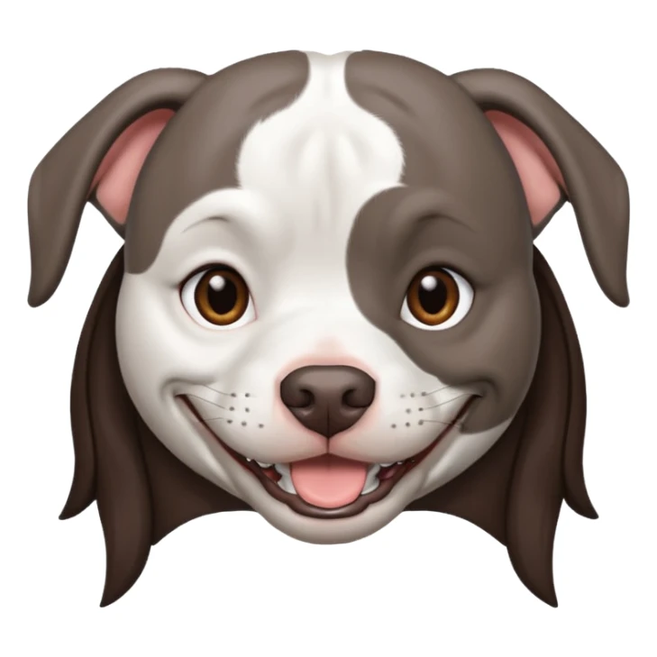 Completely Grey pitbull with one Long and Full darkBrown haired pretty Girl  sticker