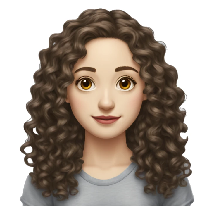 emmy rossum long curly hair teenager hyperrealistic sticker