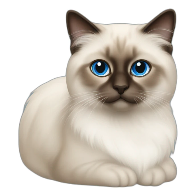 birman cat, blue eyes, brown nose sticker