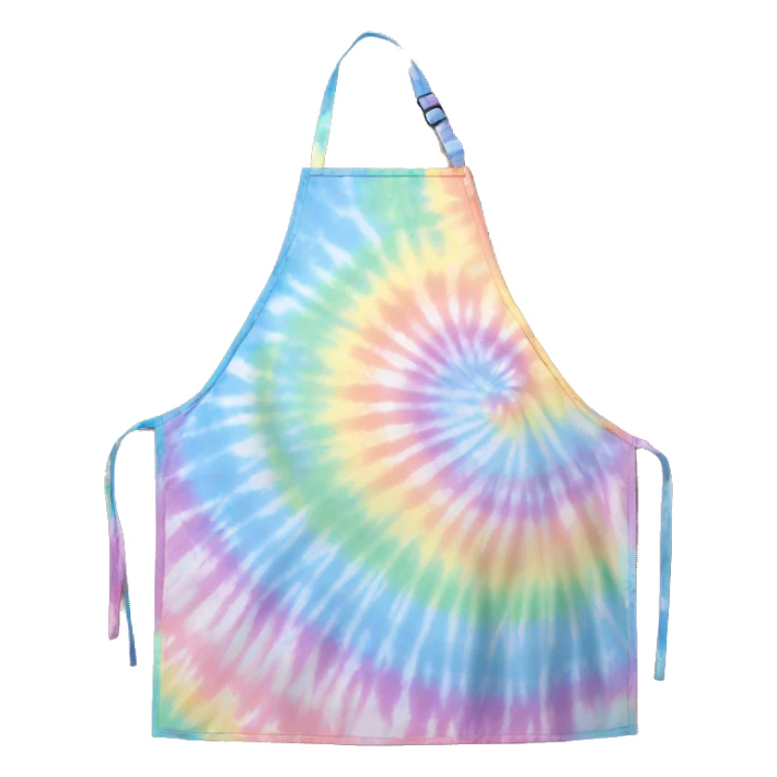 Realistic pastel tie dye apron tied in the front. sticker