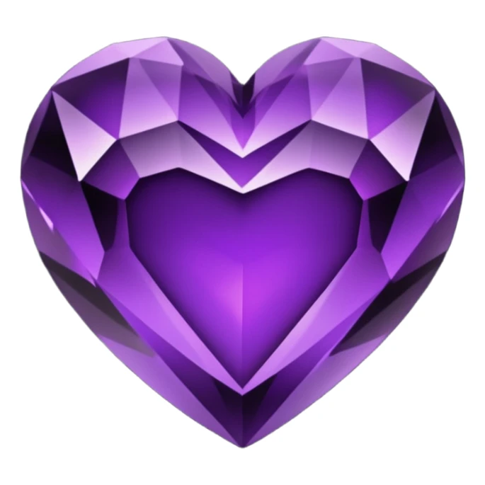 dark purple crystal heart with black accents sticker