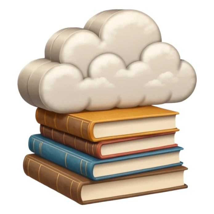 A cloud of books sticker