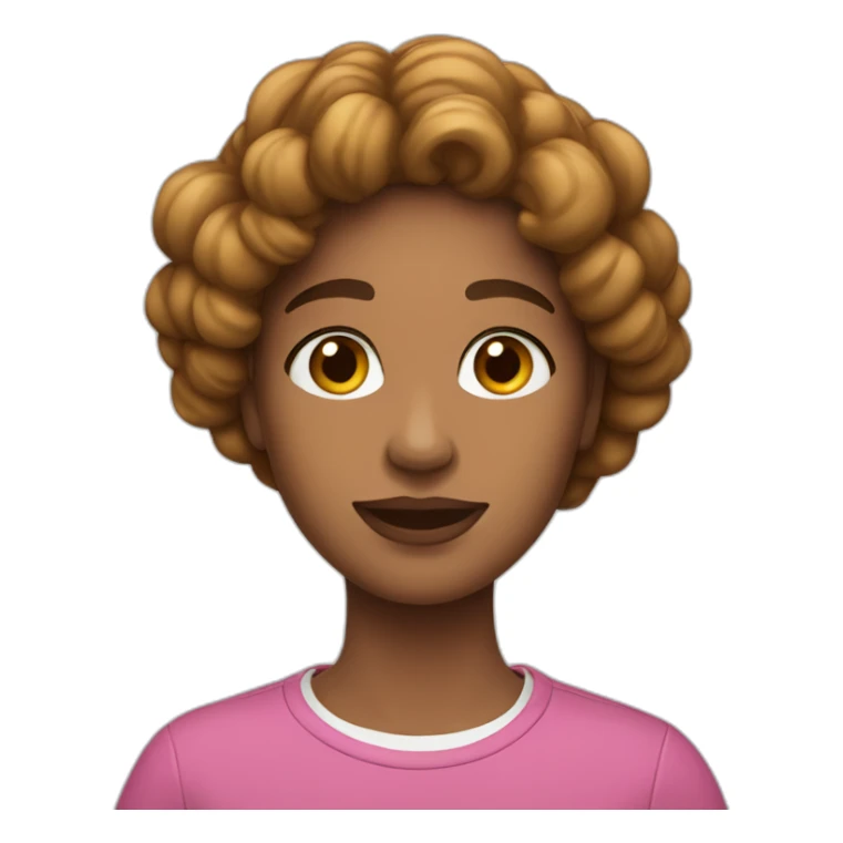 Adolescente morenita pelo ondulado y con airpods sticker